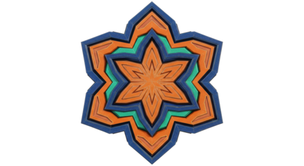 Isolated Geometric Star Ornament