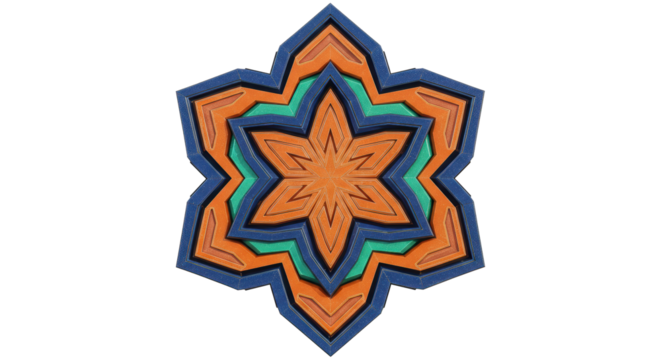 Isolated Geometric Star Ornament