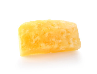 pineapple chunks. pieces of Pineapple isolated on white