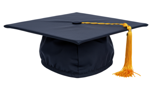 Isolated Blue Graduation Cap