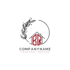 initial monogram logo for real estate With circle home shape creative design.