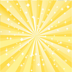 Bright Yellow Starburst Background with Sparkling Light Effects