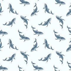 seamless whale pattern, design for textile