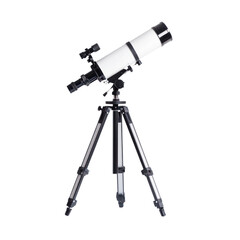 Stargazing event with telescope night sky cutout background outdoors wide angle astronomy enthusiasts