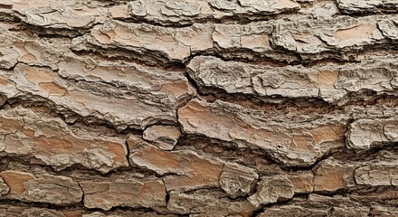 Obraz premium Intricate Tree Bark Texture: Close-Up of Rugged, Aged Wood Surface