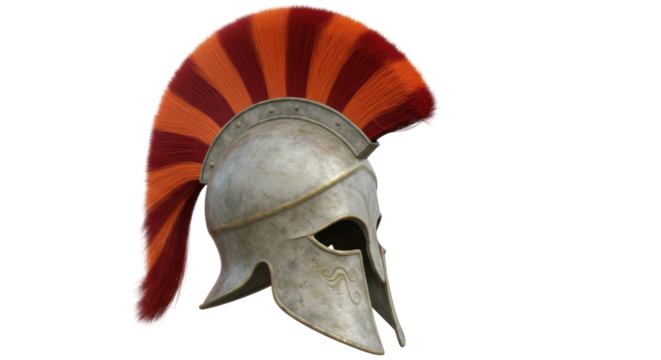 Isolated Greek Helmet with Crest