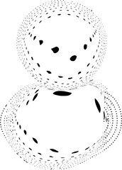 Abstract dotted mesh forming an hourglass-inspired organic shape with curved lines and fluid texture.