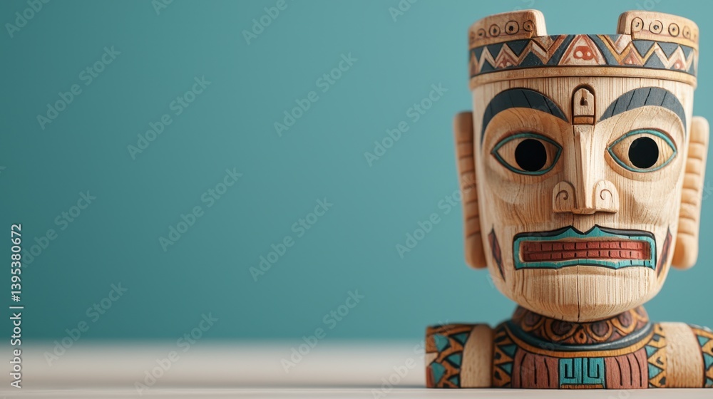 Poster puppet making concept, detailed comparison of an unfinished wooden puppet on a simple background for