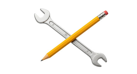 Isolated Pencil and Wrench