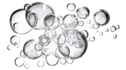 Air bubbles underwater isolated on white background