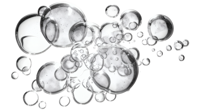 Air bubbles underwater isolated on white background - Powered by Adobe