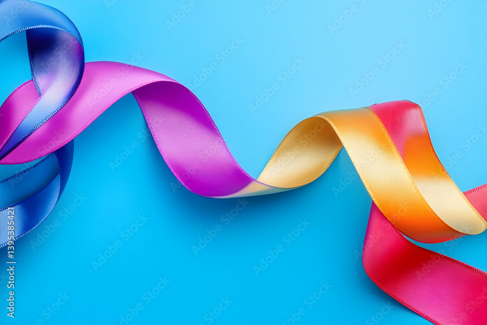 Poster a colorful ribbon made of colored paper, symbolizing the colors and shapes that make up color photog