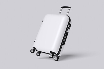 White suitcase color for mockup template