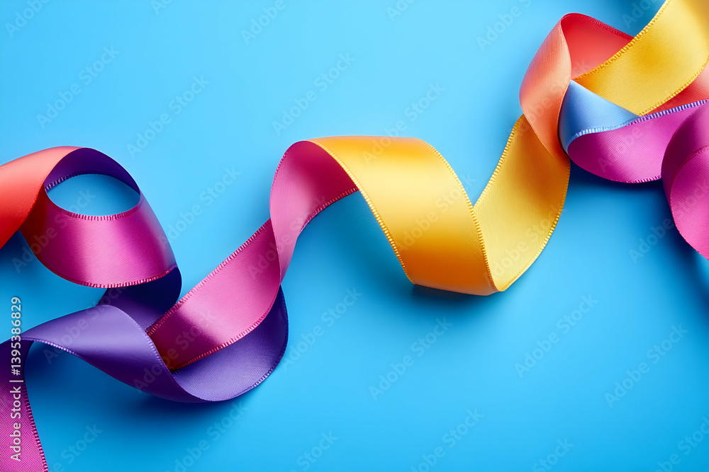 Poster a colorful ribbon made of colored paper, symbolizing the colors and shapes that make up color photog
