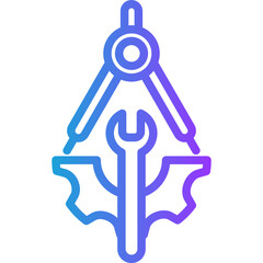 Tools line gradient icon