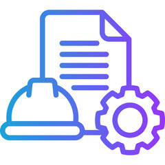 Obraz premium Project Management line gradient icon