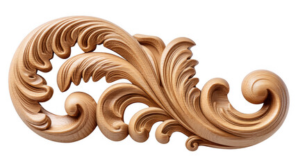 Hand carved Wooden Ornaments Workshop Floral Vine Designs on Transparent Background