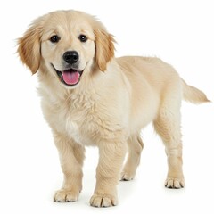 Energetic Golden Retriever Puppy Walking with Cheerful Spirit