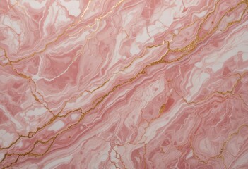  Close Up of Marble Surface Pink and Cream Hues with Gold Accents