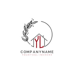 initial monogram logo for real estate With circle home shape creative design.