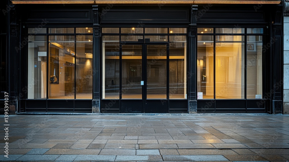 Poster empty storefront with large windows