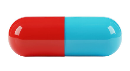 Isolated Red and Blue Capsule Pill