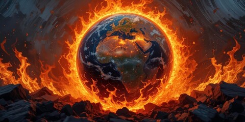  Ember Strokes A 3D Impressionistic Art Style Displaying Earth s Fiery Fate