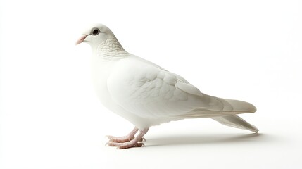 White dove and white background