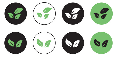 Leaves Icon - Vector Stock Illustration. Leaf Shapes Collection . 