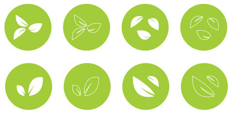 Leaves Icon - Vector Stock Illustration. Leaf Shapes Collection . 