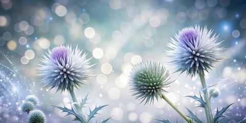 Obraz premium Enchanted Thistle Blooms in a Soft, Dreamy Setting
