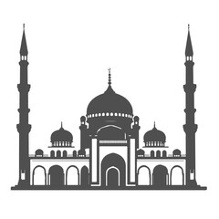 Fototapeta premium Silhouette of a Traditional Islamic Mosque Architecture