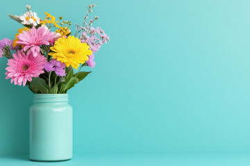 Naklejka premium Elegant vase filled with fresh flowers showcasing upcycled home decor and natural beauty in interior spaces