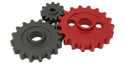 Isolated Red and Black Gears
