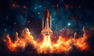 Obraz premium Space rocket launch