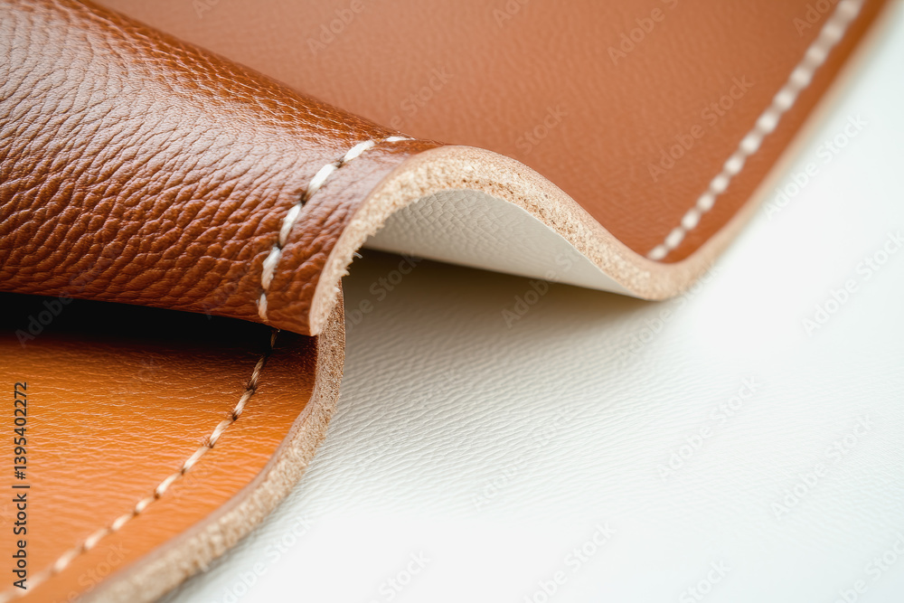 Poster elegant leather wallet made from high-quality vegan leather displaying sophisticated design and func