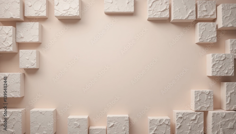 Poster creative design elements minimalist studio digital art neutral background close-up view textured blo