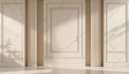 Elegant marble wall design modern interior image display minimalist environment straight view contemporary aesthetics for home decor