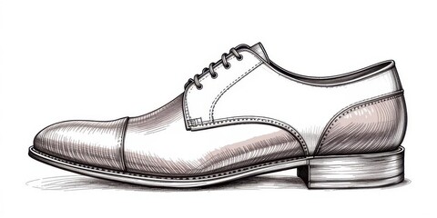  Classic Hand Drawn Illustration of Men s Spectator Shoes, Bold Design, Isolated on White