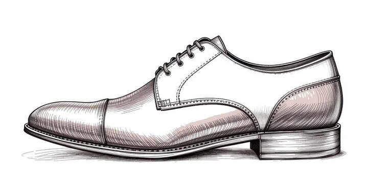  Classic Hand Drawn Illustration of Men s Spectator Shoes, Bold Design, Isolated on White