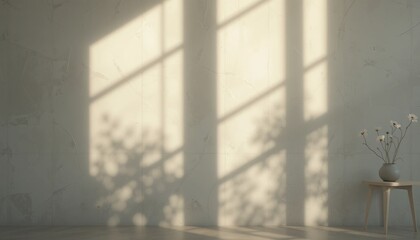 Creating tranquil ambiance with natural light shadows in a minimalist indoor space for home decor inspiration