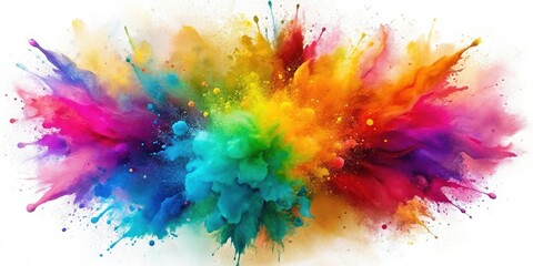Fototapeta premium Vibrant Rainbow Color Burst Explosion Abstract Background Image