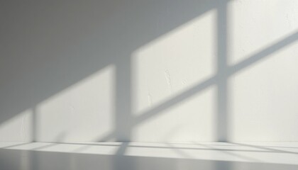 Shadows playing on a wall indoor space natural light photography minimalist environment close-up view artistic concept for interior design