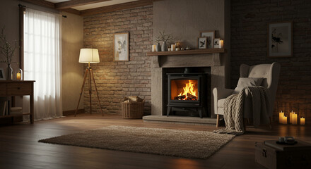 fireplace, cozy room with a fireplace