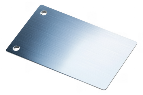 Blank Metallic Border Nameplate for Office Workspace Desks on Transparent Background