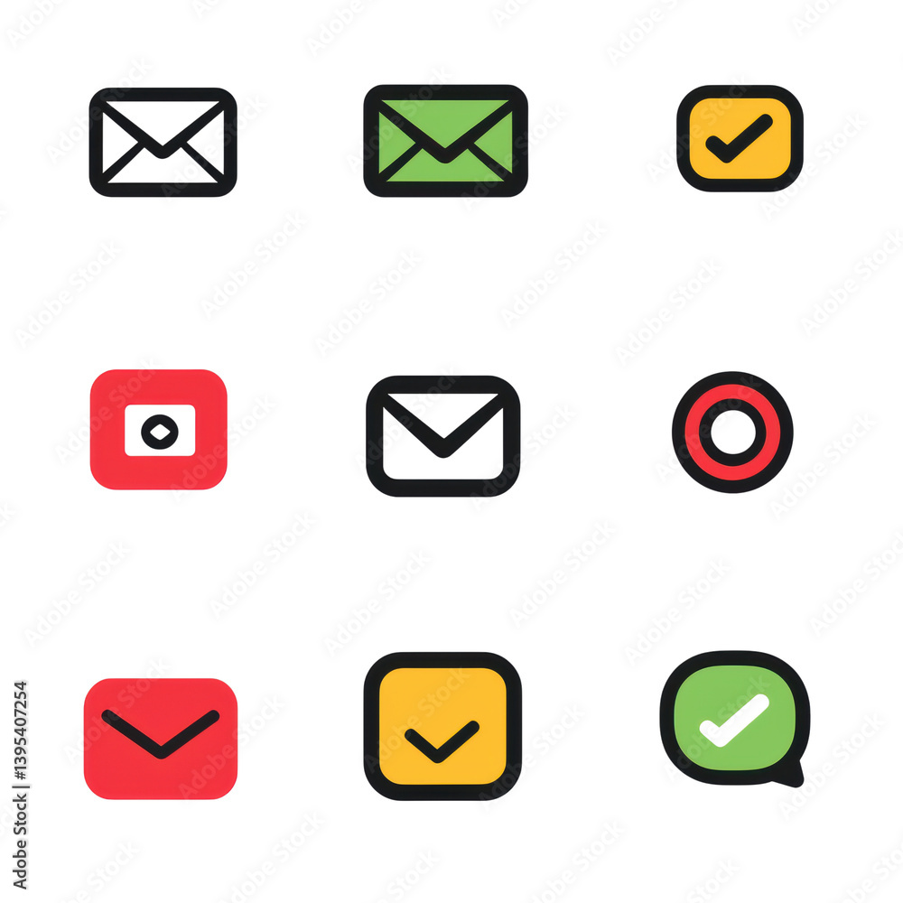 Poster infographics business icon set concept. a collection of various email and communication icons long t
