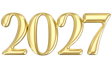 Happy New Year Number Gold 3D
