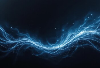  Abyssal Glow An Abstract Dark Blue, Gray, White and Black Light Wave on a Grainy Noisy Background.