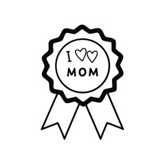 Mother's Day Appreciation Award Badge – Ribbon, Heart and Typography