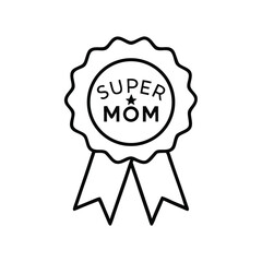 Heart and Ribbon Mother’s Day Award Emblem – Vector Isolated Design